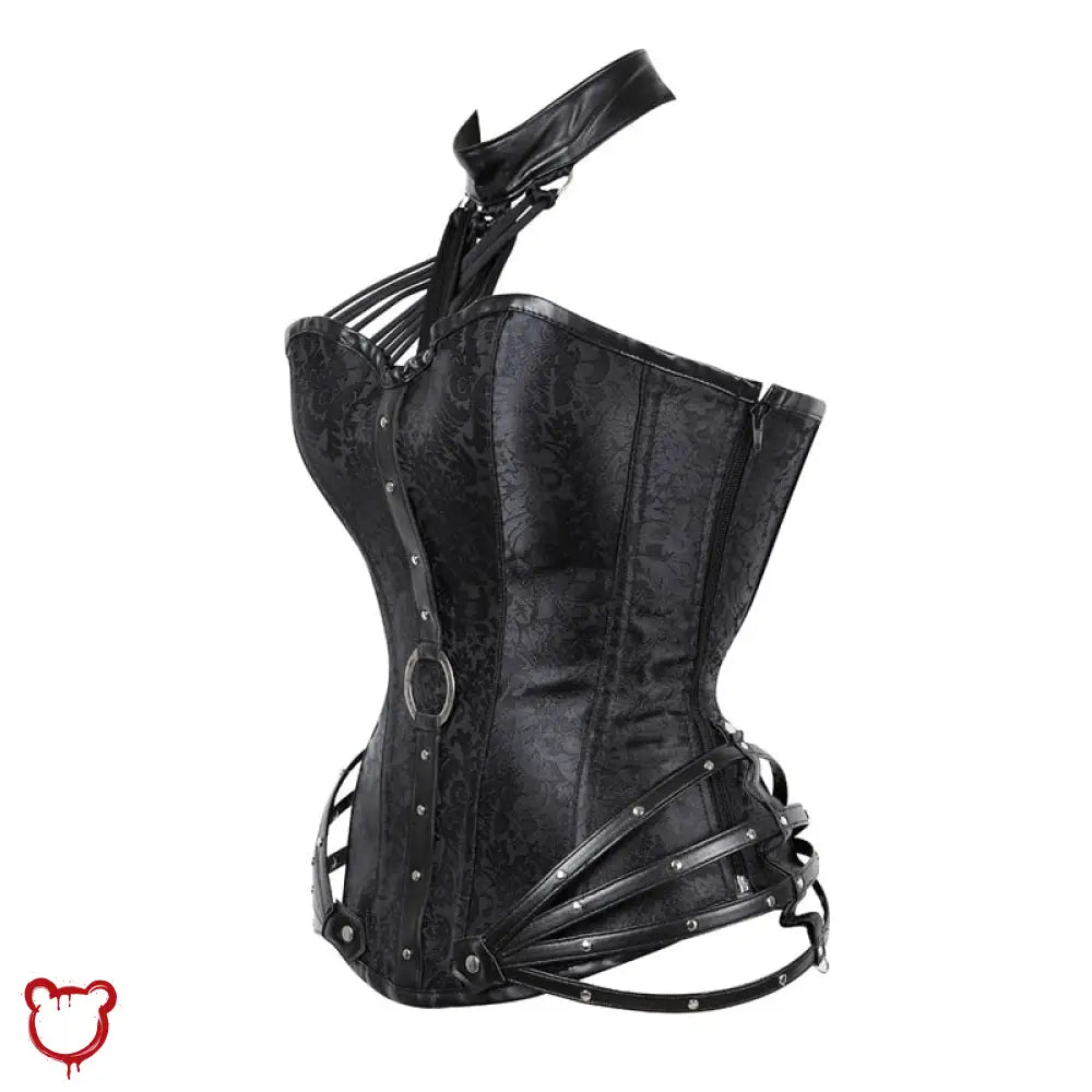 Black Gothic Corset with Broken Glass - The Cursed Closet