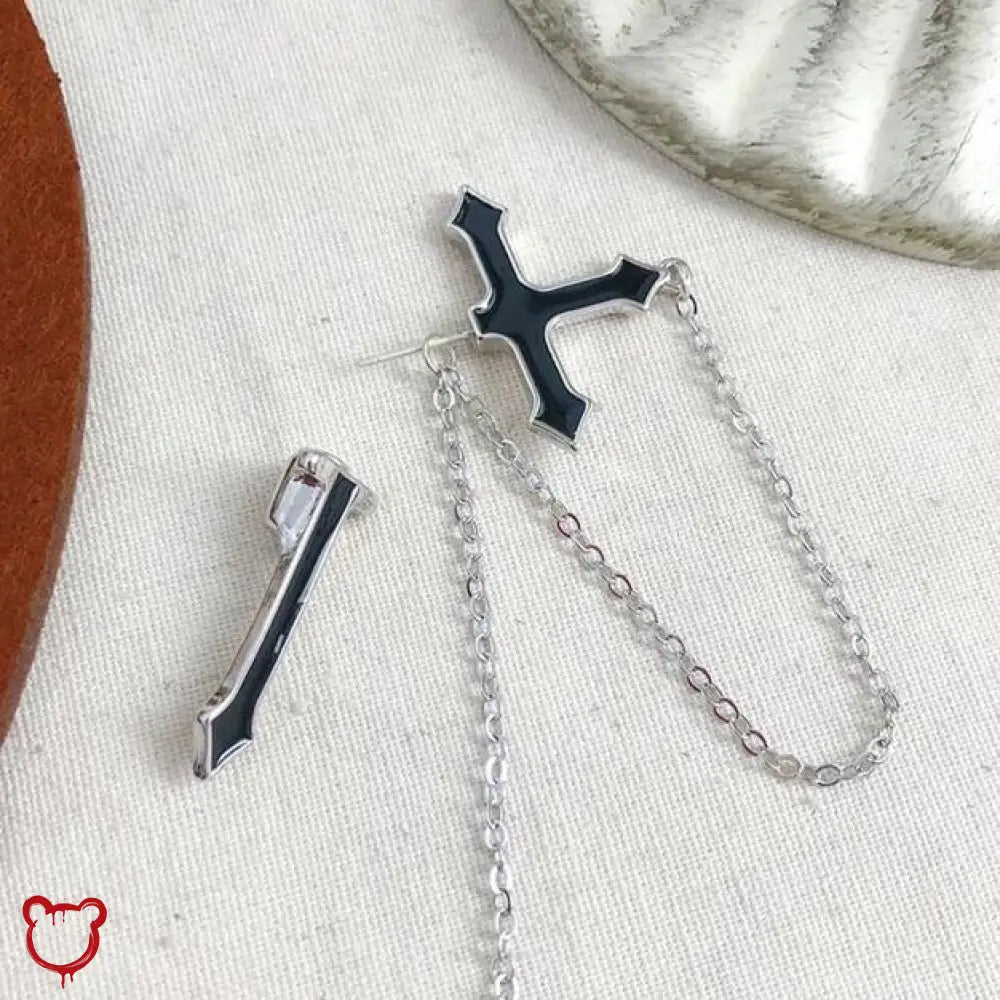 Black Gothic Cross Earring - The Cursed Closet