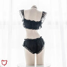 Black Gothic Lolita Lingerie Set - The Cursed Closet