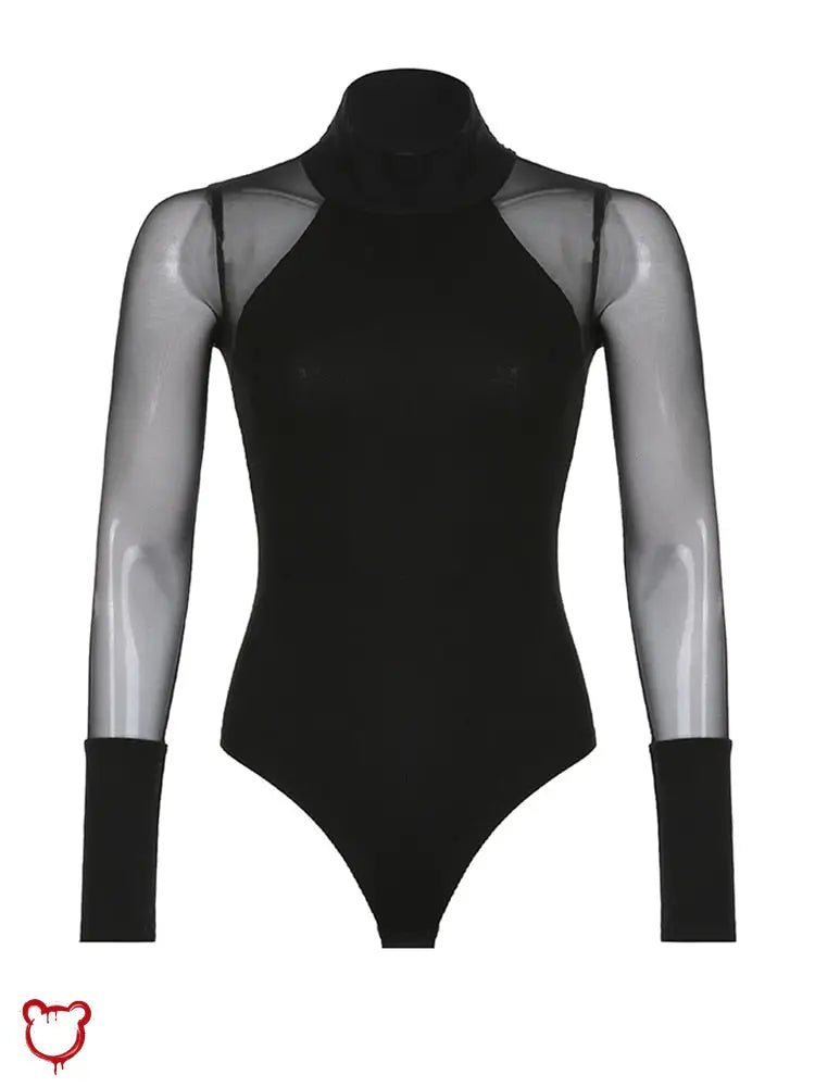 "Black Gothic Mesh Bodysuit" - The Cursed Closet