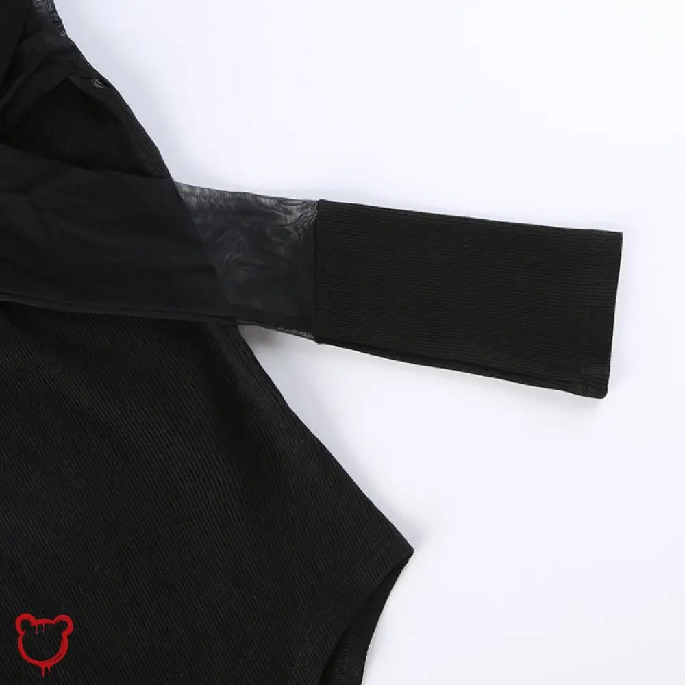 "Black Gothic Mesh Bodysuit" - The Cursed Closet
