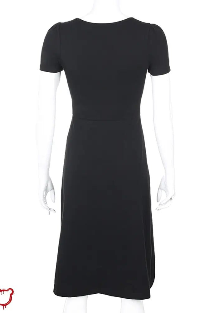 Black Gothic Midi Dress. - The Cursed Closet