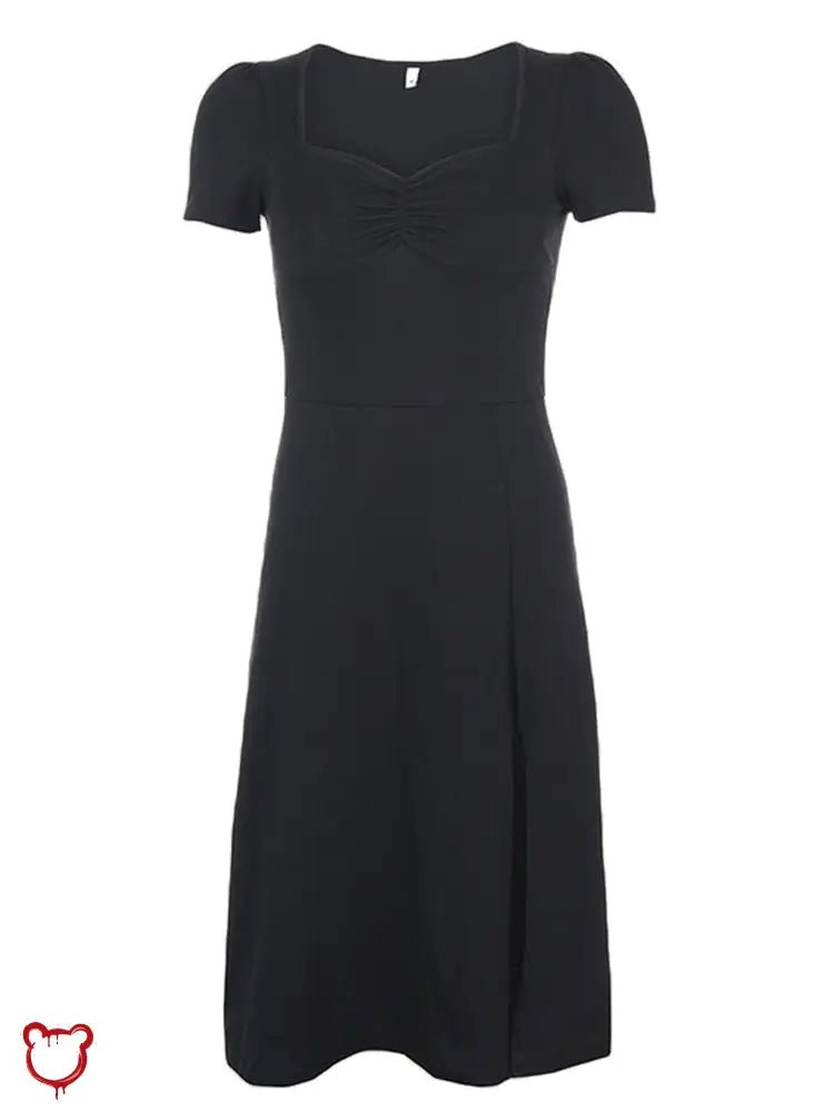 Black Gothic Midi Dress. - The Cursed Closet