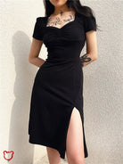 Black Gothic Midi Dress. - The Cursed Closet