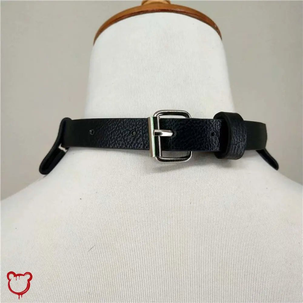 "Black Gothic PU Leather Choker" - The Cursed Closet