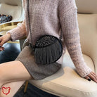 Black Gothic Tassel Stud Handbag - The Cursed Closet