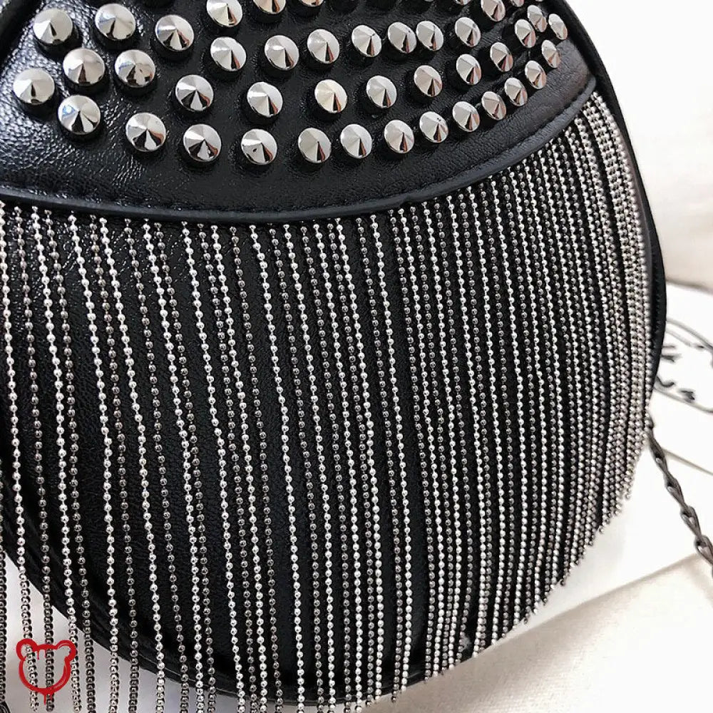 Black Gothic Tassel Stud Handbag - The Cursed Closet