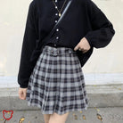 Black Grey Plaid Skirt - The Cursed Closet