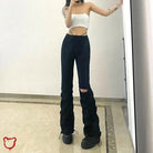 Black Grunge Cut Out Pants - The Cursed Closet