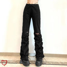 Black Grunge Cut Out Pants - The Cursed Closet