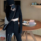 Black Grunge Denim Jeans - The Cursed Closet