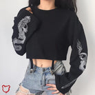 Black Grunge Dragon Sweatshirt - The Cursed Closet