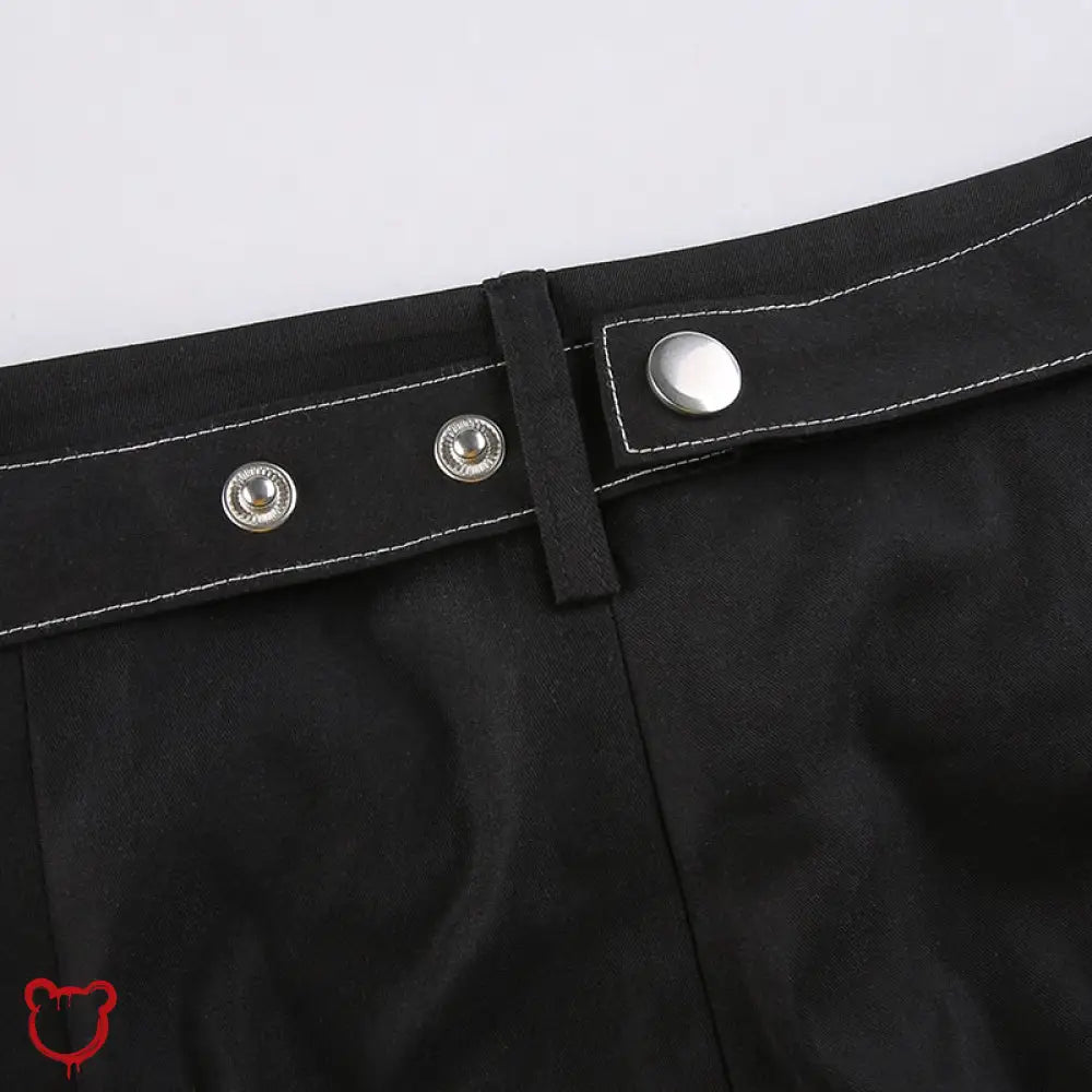 Black Grunge Lace Up Pants - The Cursed Closet