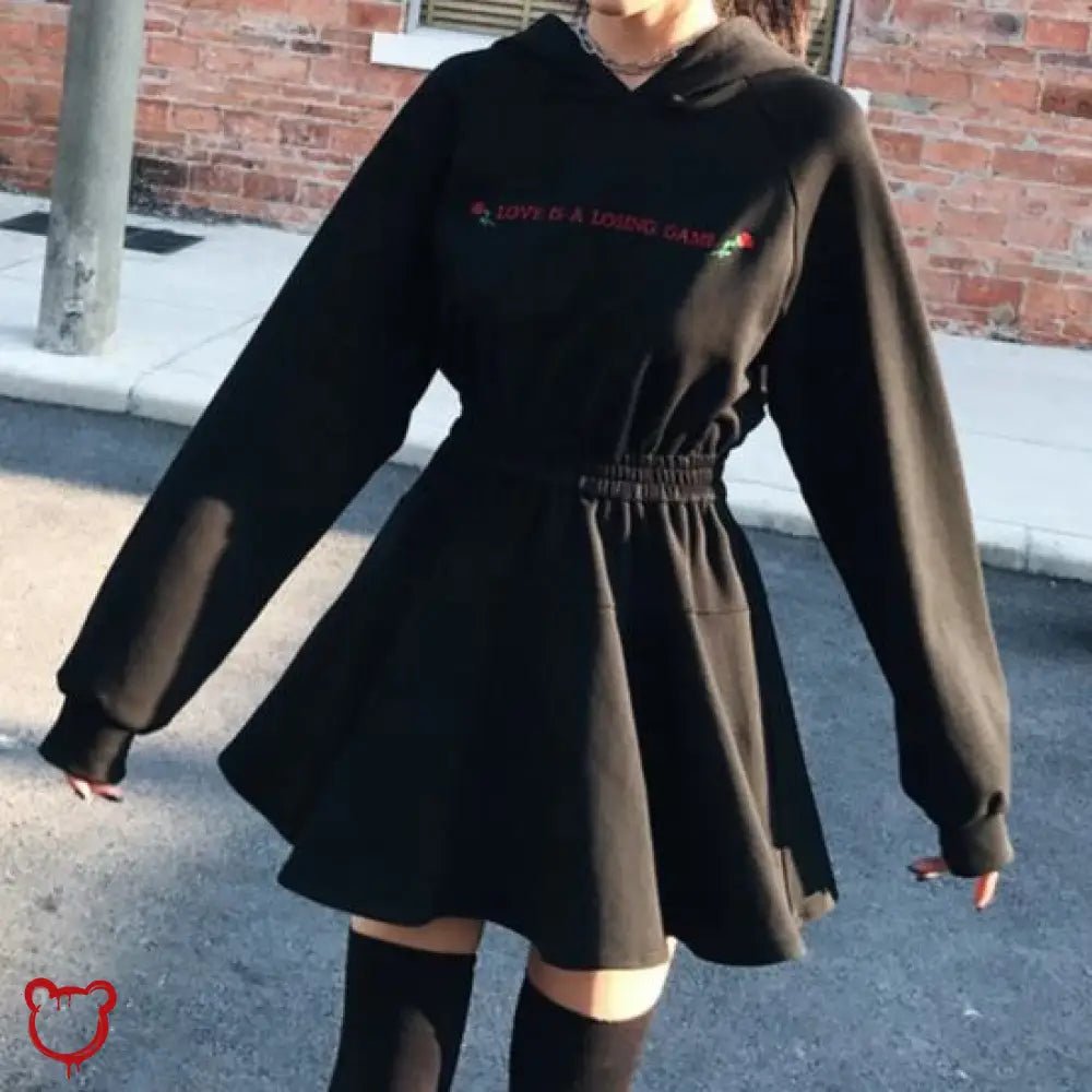 Black Grunge Love Hoodie' - The Cursed Closet