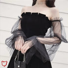 Black Grunge Mesh Bell Dress - The Cursed Closet