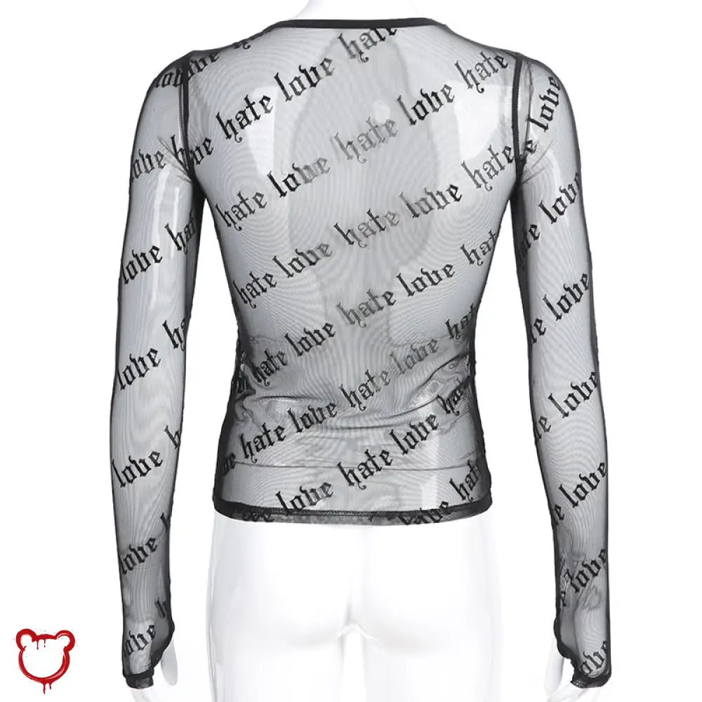 Black Grunge Mesh Top - The Cursed Closet