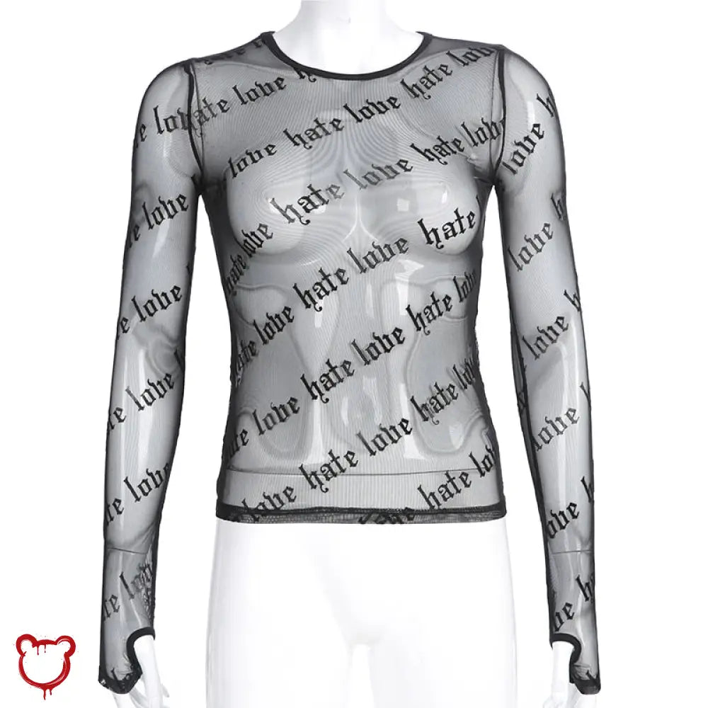 Black Grunge Mesh Top - The Cursed Closet