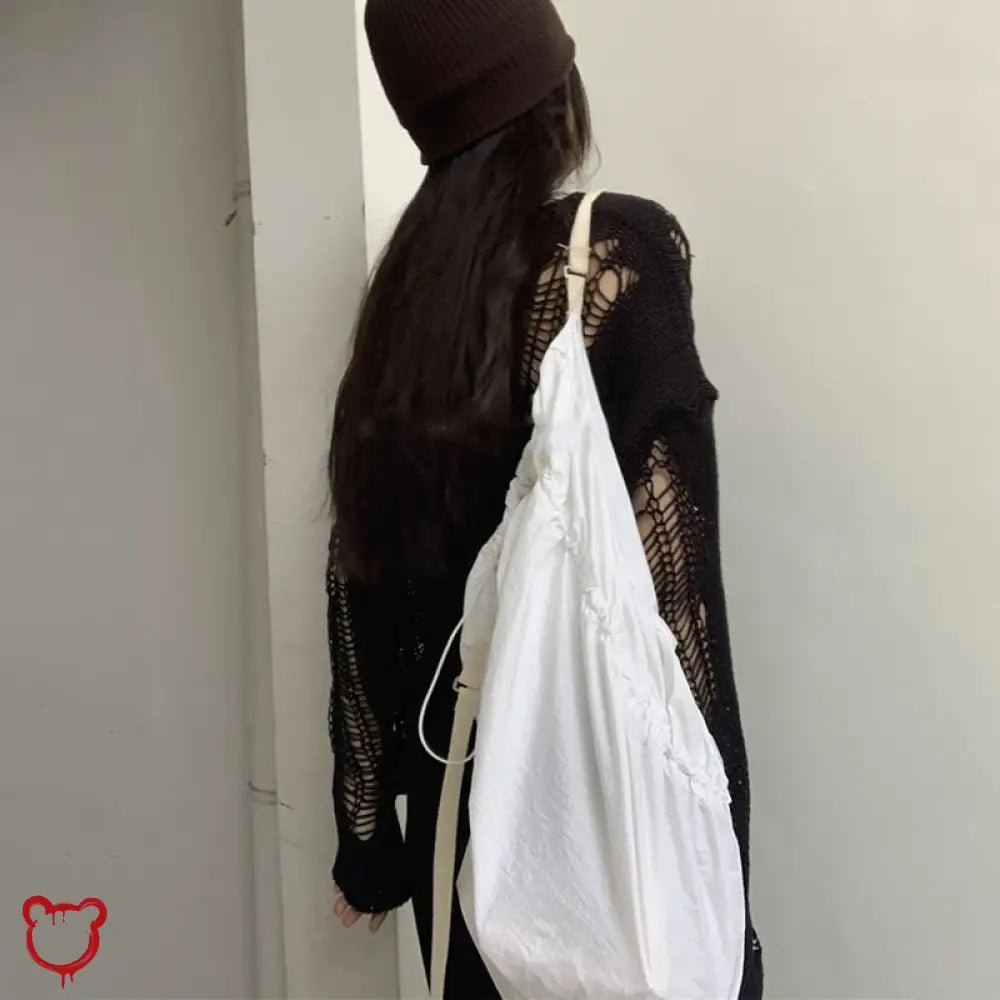 "Black Grunge Oversized Sweater" - The Cursed Closet