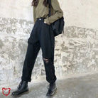 Black Grunge Ripped Jeans' - The Cursed Closet