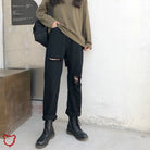 Black Grunge Ripped Jeans' - The Cursed Closet