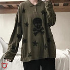 Black Grunge Skull Sweater - The Cursed Closet