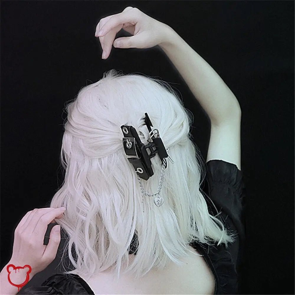 Black Hair Clip with Alternative Buckle - The Cursed Closet