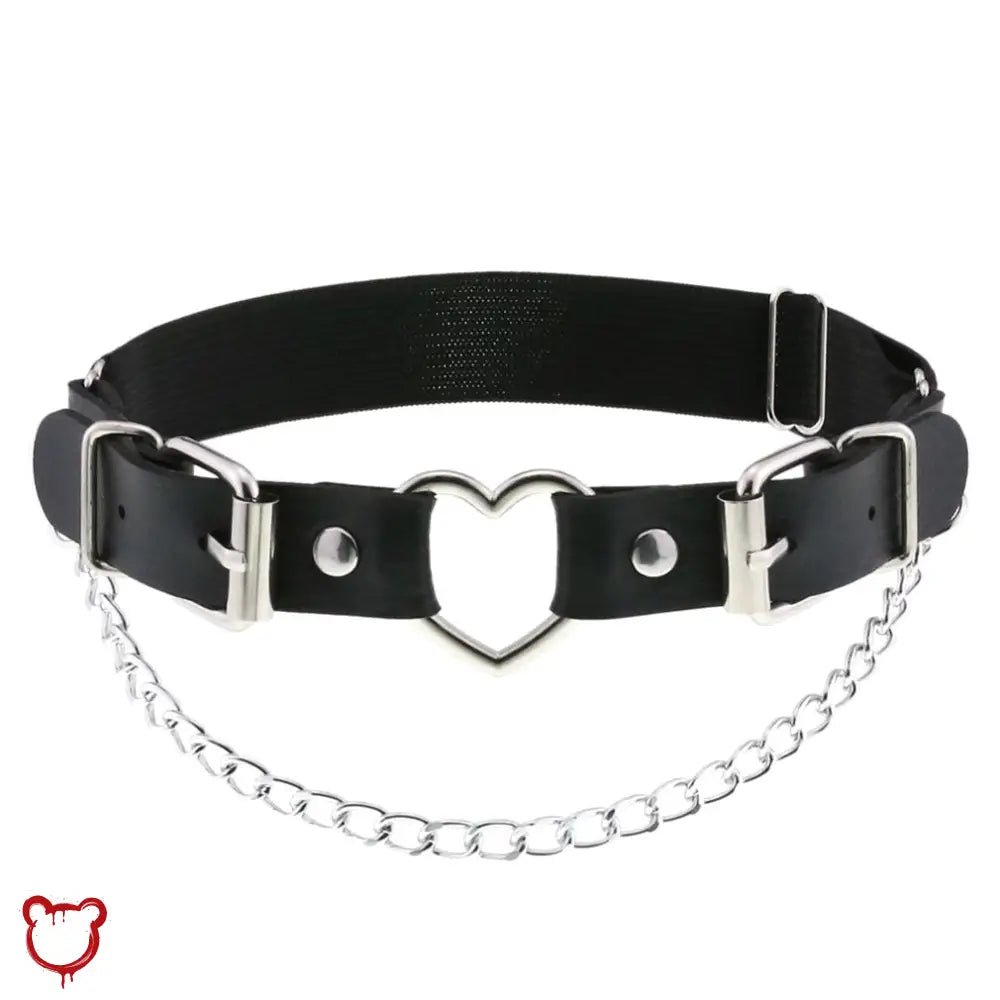 Black Heart Garter Leg Harness (11 colors) - The Cursed Closet