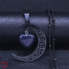 Black Heart Moon Necklace - The Cursed Closet