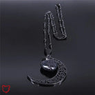 Black Heart Moon Necklace - The Cursed Closet