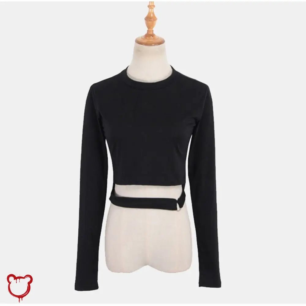 Black Hollow Crop Top Shotgun - The Cursed Closet