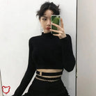 Black Hollow Crop Top Shotgun - The Cursed Closet