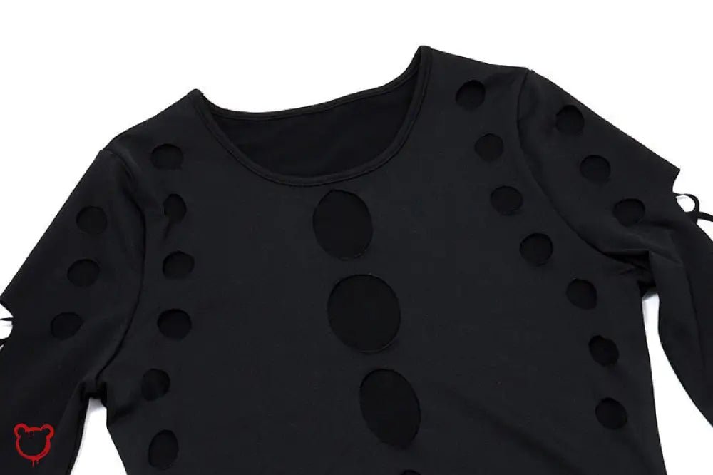Black Hollow Out Bodysuit - The Cursed Closet