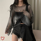 Black Khaki Knit Top - The Cursed Closet