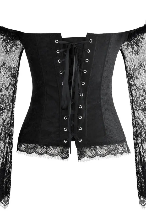 Black lace off shoulder corset - The Cursed Closet