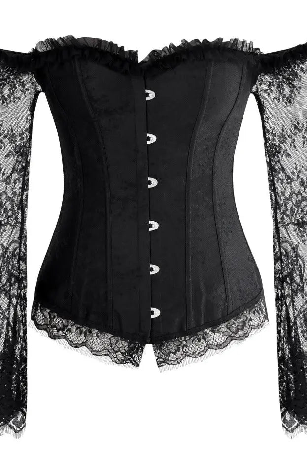Black lace off shoulder corset - The Cursed Closet