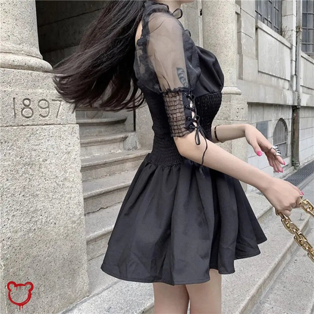 Black Lace Sleeve Dress' - The Cursed Closet