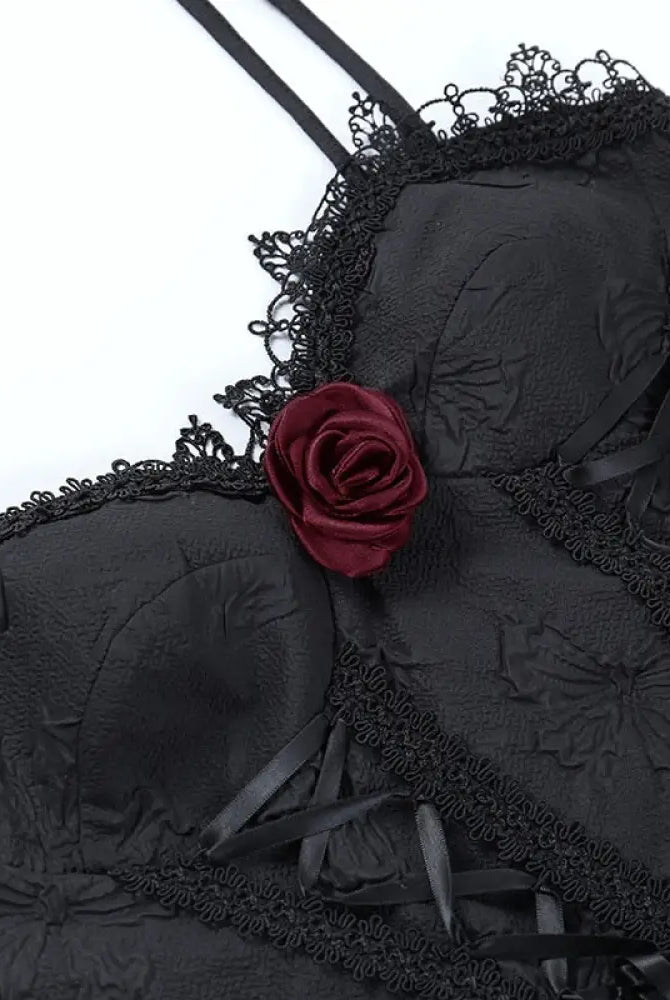 "Black Lace - Up Dress" - The Cursed Closet