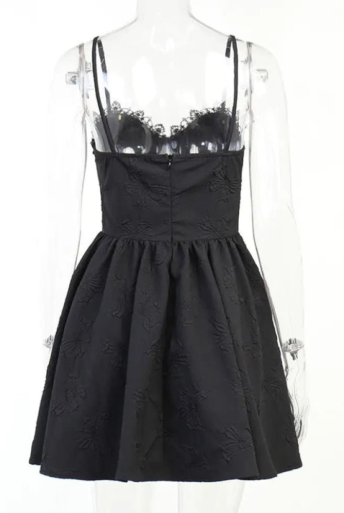 "Black Lace - Up Dress" - The Cursed Closet