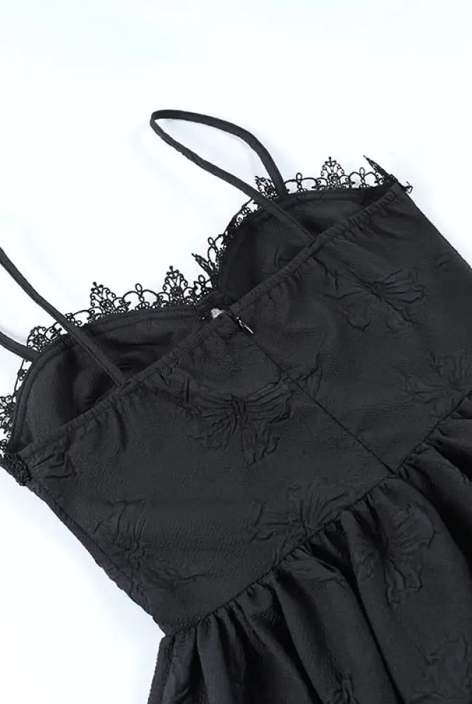 "Black Lace - Up Dress" - The Cursed Closet