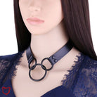 Black Leather Goth Choker - The Cursed Closet