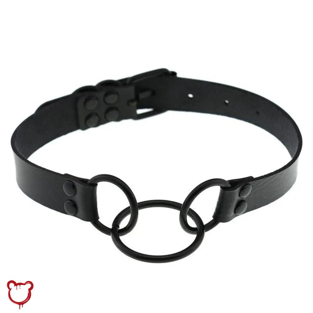 Black Leather Goth Choker - The Cursed Closet