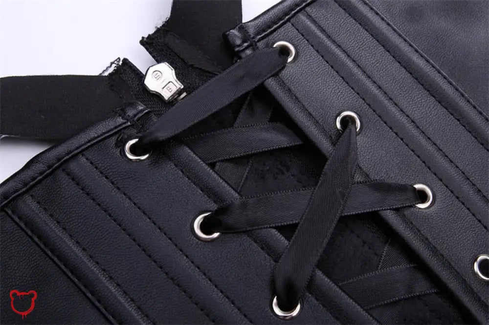 Black Leather Waist Corset - The Cursed Closet