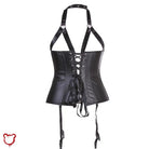 Black Leather Waist Corset - The Cursed Closet