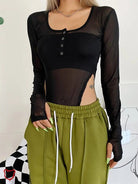 Black Mesh Bodysuit - The Cursed Closet