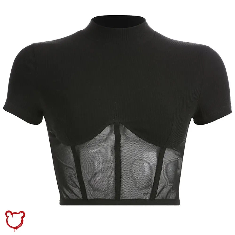 Black Mesh Crop Top' - The Cursed Closet