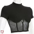 Black Mesh Crop Top' - The Cursed Closet