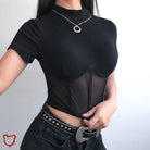 Black Mesh Crop Top' - The Cursed Closet