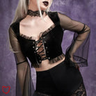 Black Mesh Crop Top - The Cursed Closet