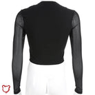 "Black Mesh Eyelet Top" - The Cursed Closet