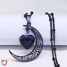 Black Moon Heart Necklace - The Cursed Closet